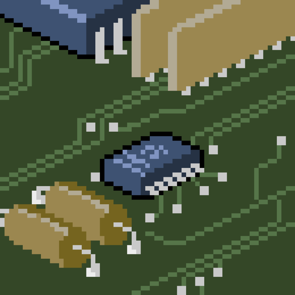 Pixel art of a circuit board